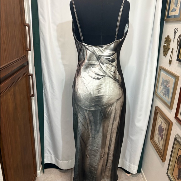 Dolls Kill Widow Wet Look Statue Dress - Bias Cut With Cowl - Picture 3 of 8